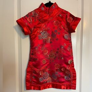 Red Chinese Dress Cheongsam 4T Girls